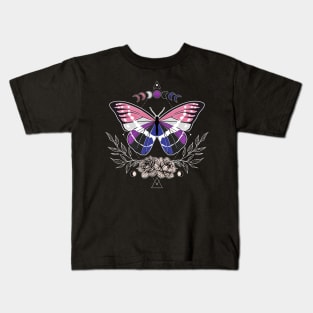 Genderfluid Butterfly LGBT Pride Flag Kids T-Shirt